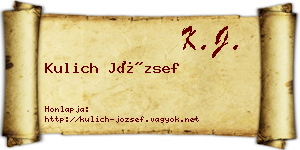 Kulich József névjegykártya