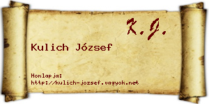 Kulich József névjegykártya